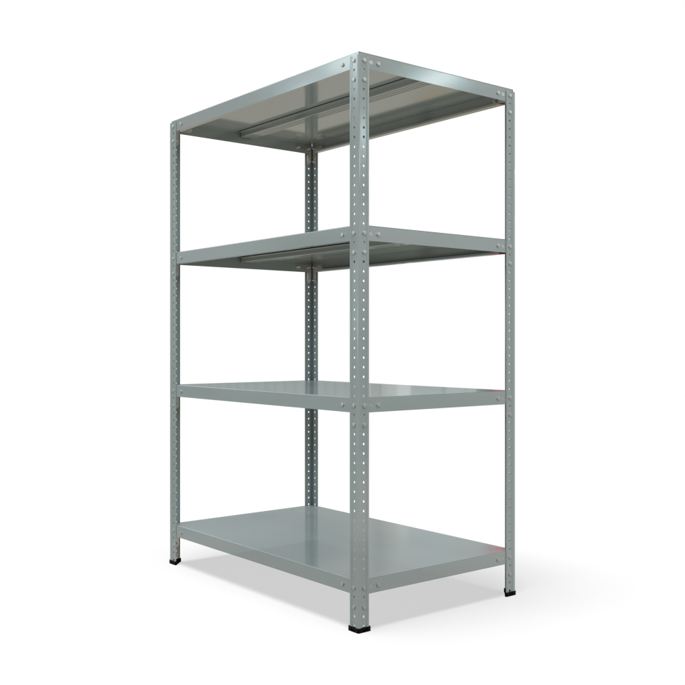 Стеллаж металлический Нексус 1000, 1500×1000×600 мм, 4 полки, серый
