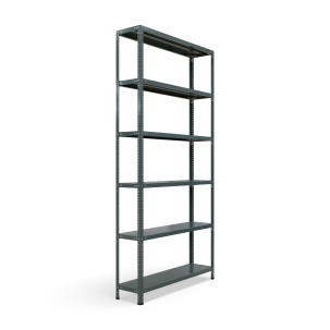 Стеллаж металлический Прайм 1300, 2500х1200х300 мм, 6 полок, серый графит