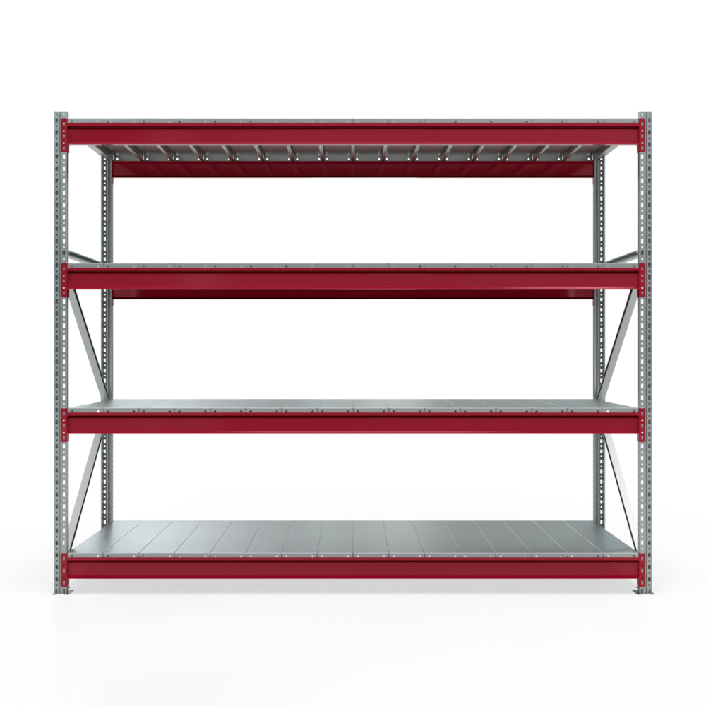 Стеллаж металлический Нексус 3000, 2000х2100х1000 мм, 4 полки, цинк