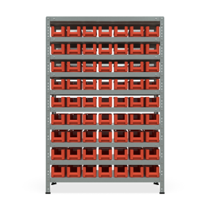 Стеллаж металлический Нексус 1000, 1500×1000×300 мм, 63 контейнера Honeycomb 300×117×90_1