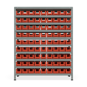 Стеллаж металлический Нексус 1000, 1500×1200×300 мм, 81 контейнер Honeycomb 300×117×90_1