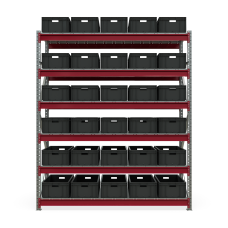 Стеллаж металлический Нексус 3000, 2500х2100х600, 30 ящиков Honeycomb, черные
