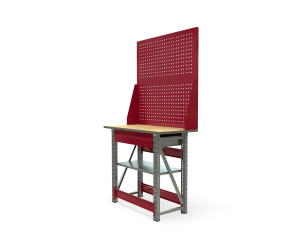 Верстак слесарный Ворк Компакт 1000 с полкой, ящиком и двойным экраном_2