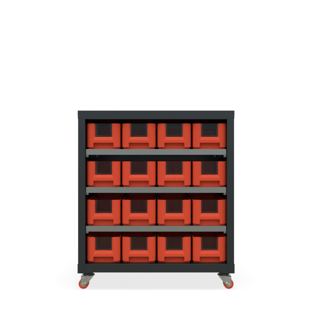 Кассетница двусторонняя Модуль Бокс 300 с ящиками 300х117х90 (BOX_3109_R) на бимобильном основании