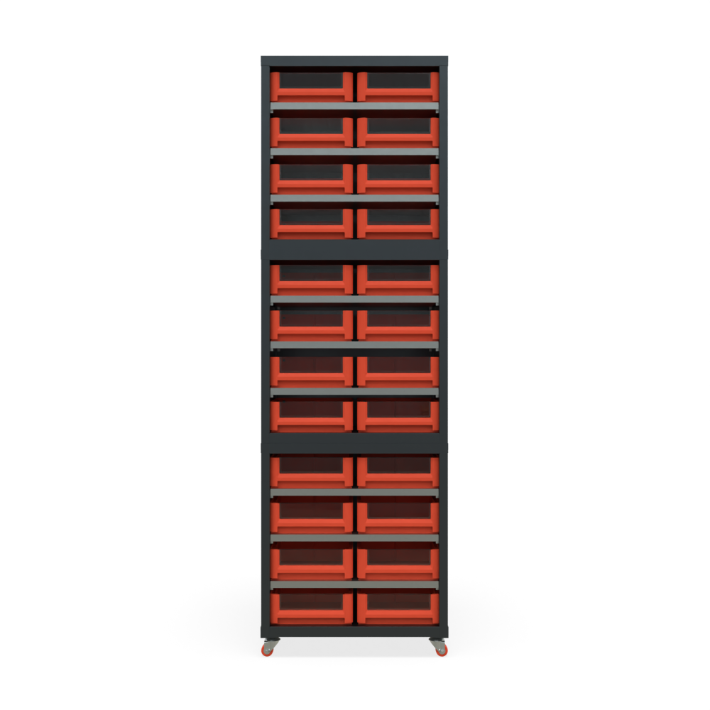 Кассетница двусторонняя Модуль Бокс 300х3 с ящиками 300х234х90 (BOX_3209_R) на бимобильном основании