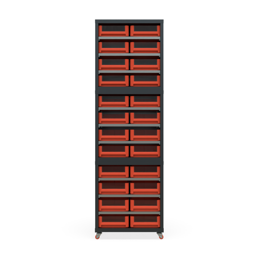 Кассетница Модуль Бокс 300х3 с ящиками 300х234х90 (BOX_3209_R) на мобильном основании