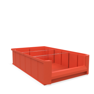 Контейнер пластиковый HONEYCOMB, 400х234х90, красный